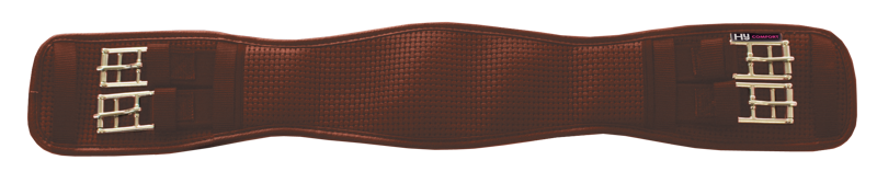 Hy Equestrian Waffle Dressage Girth Elasticated Both Ends - Brown